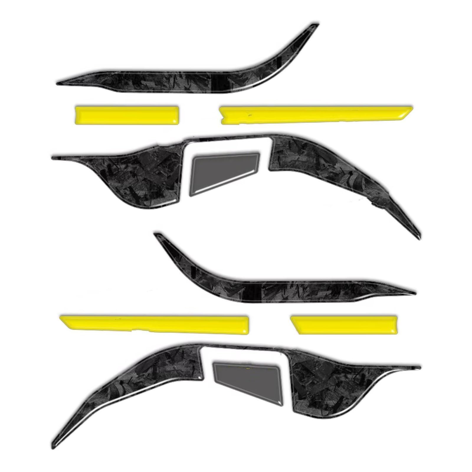 Compatibile Con Voge Per 800DSX Per Rally 2025 Carbon Look 3D Gel Moto Protezione Per La Mano Kit Adesivo Protettore Impermeabile Durevole Antiscivolo Serbatoio(Stellar Yellow Kit)