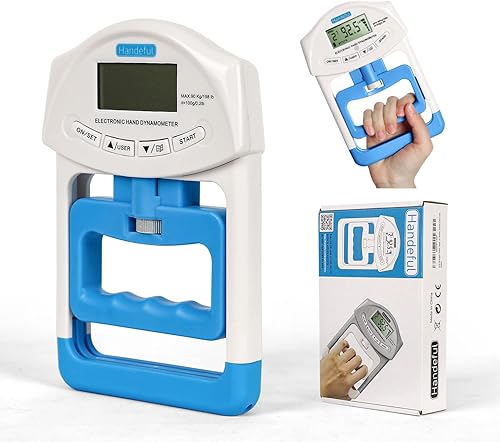 Vista 25 de Handeful Medidor de fuerza de agarre - Medidor dinamómetro de empuñadura, ejercitador fortalecedor de mano para deportes, escuela y uso doméstico