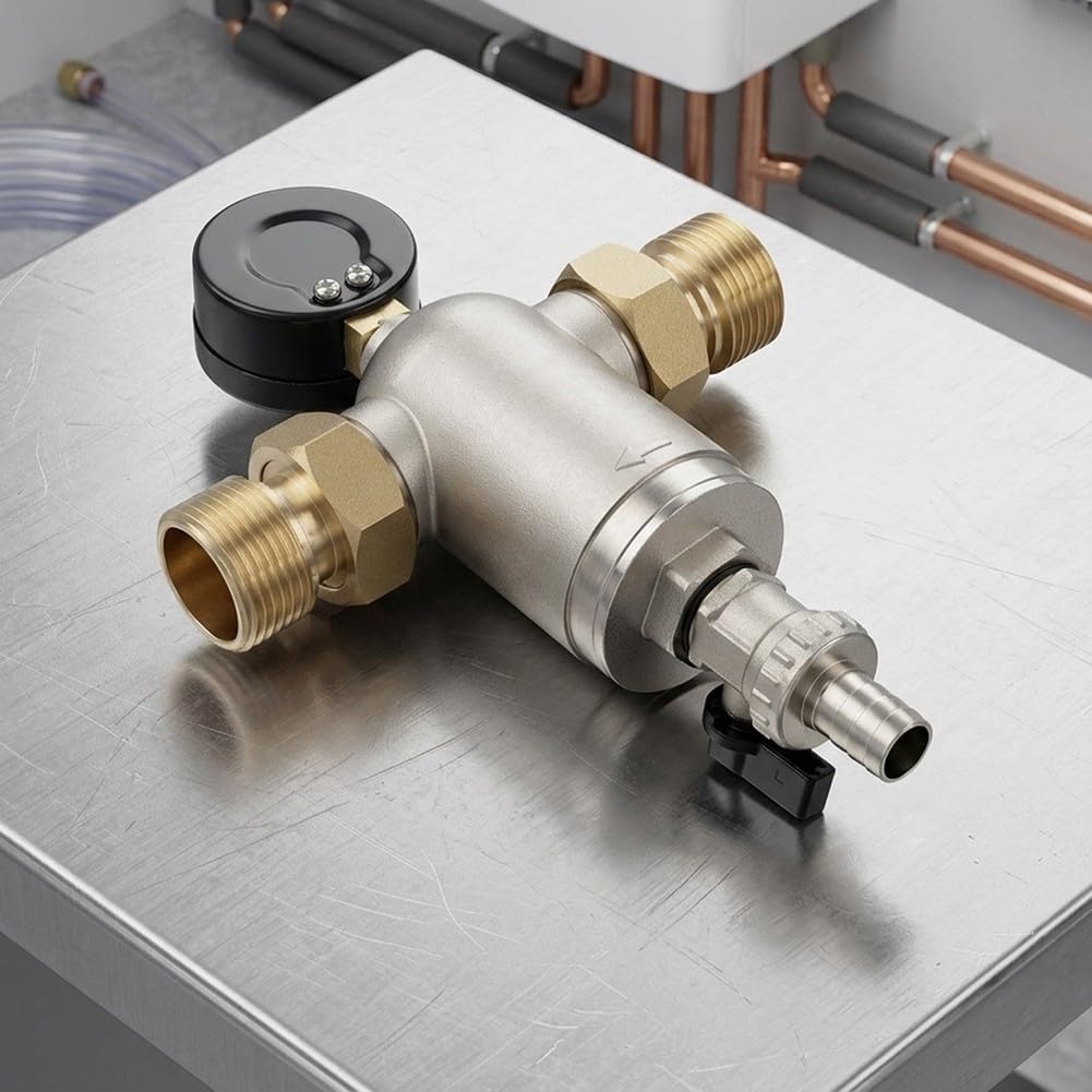 Filtro magnetico per caldaia per riscaldamento a pavimento, addolcitore d'acqua in linea DN15 DN20 DN25 rimozione ruggine connessione filettata (DN25)