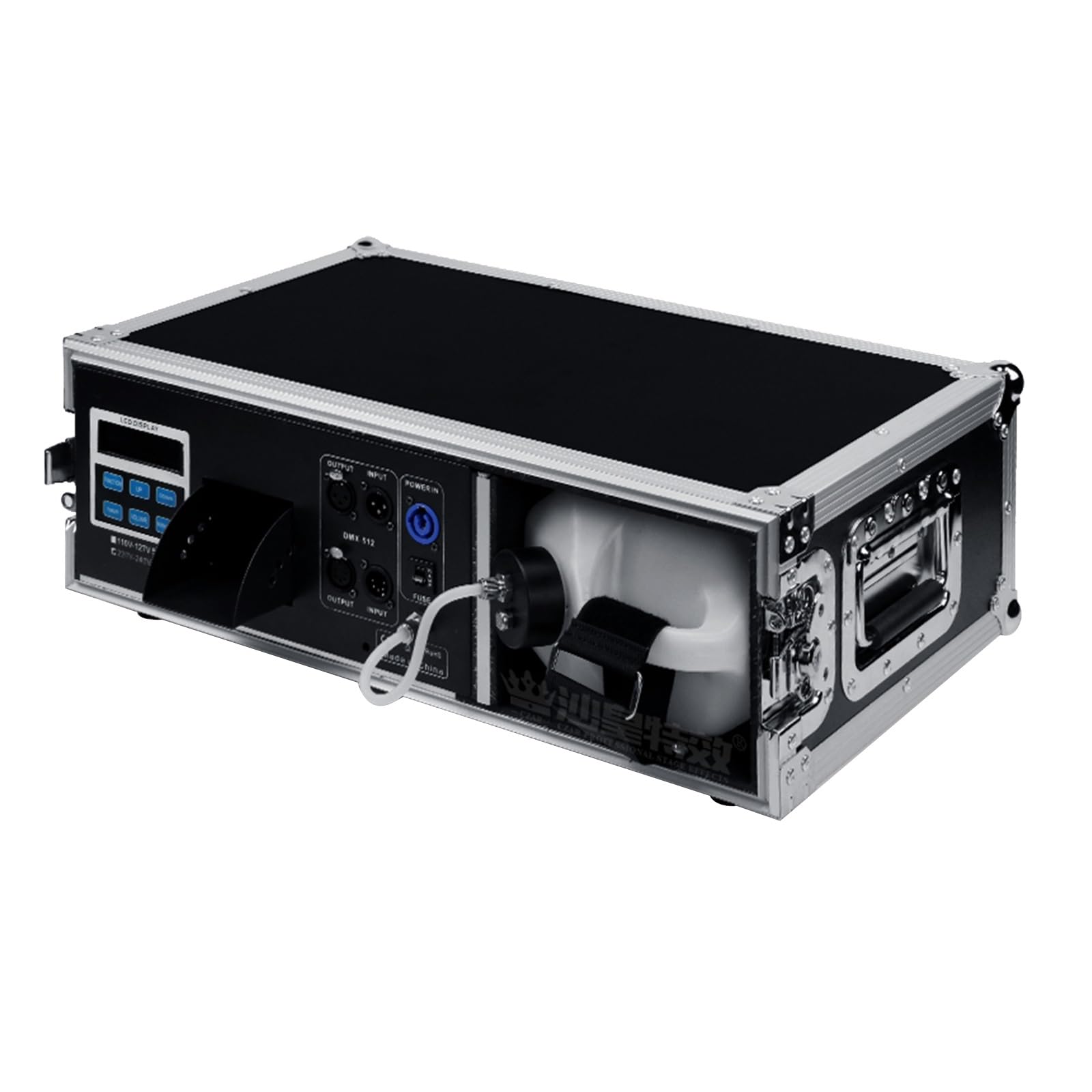1500 W wytwornica dymu scenicznego, 3-litrowa wytwornica dymu z pilotem, DMX, walizką transportową, wyświetlaczem LCD, timerem, regulowanym wylotem dymu