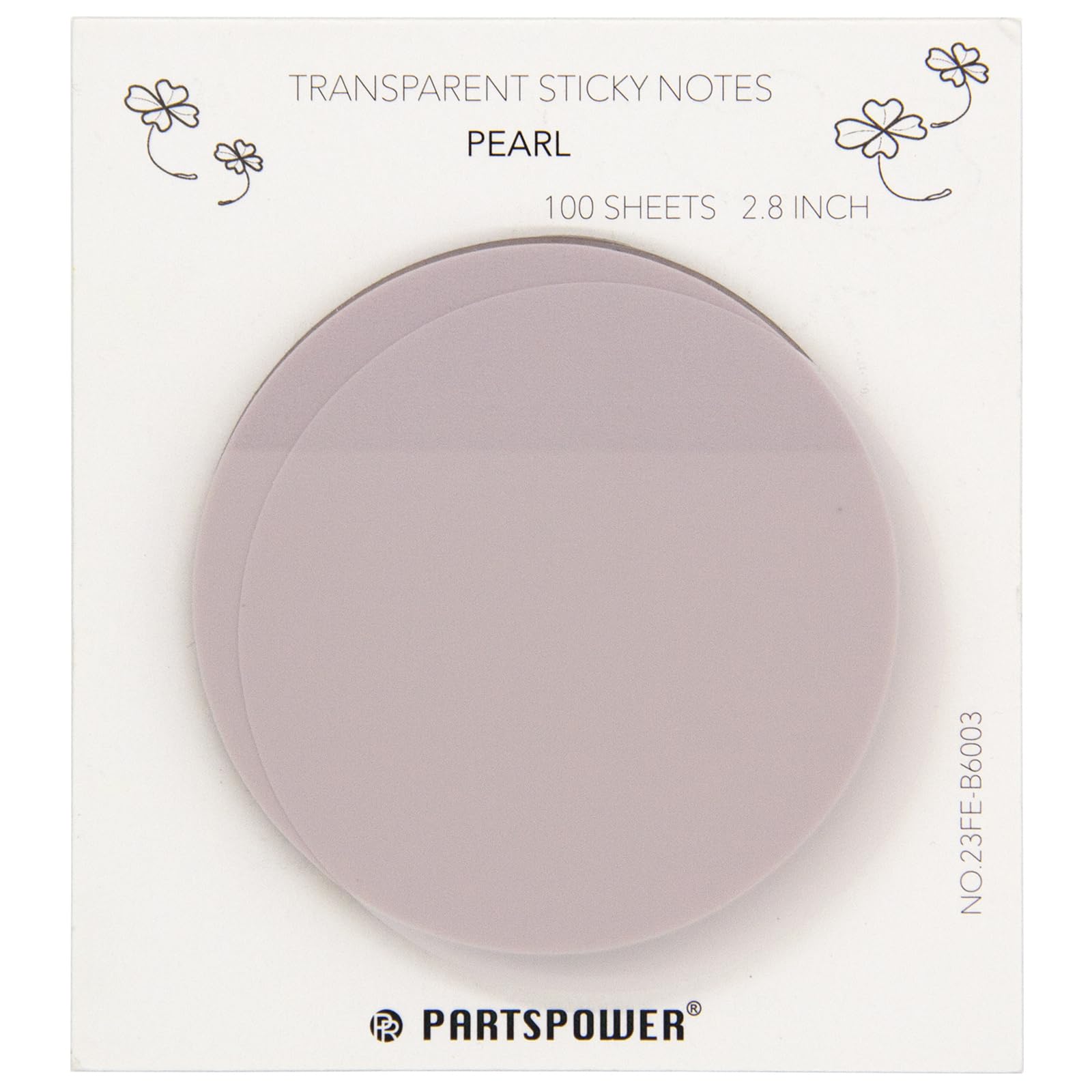 Photo 1 of **TWO PACK** PARTSPOWER Round Transparent Sticky Notes, 100 Sheets 2.8 Inch in Diameter, Pastel Sticky Notes for Ananotating, Bible Journaling Supplies, Office School Supplies (Pearl)
