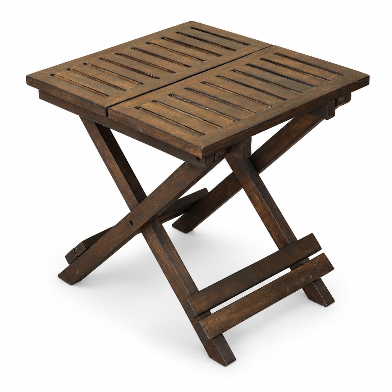 Coffee Table in Solid Wood,Foldable,Picknic Table18x18x18", Burnt Finish