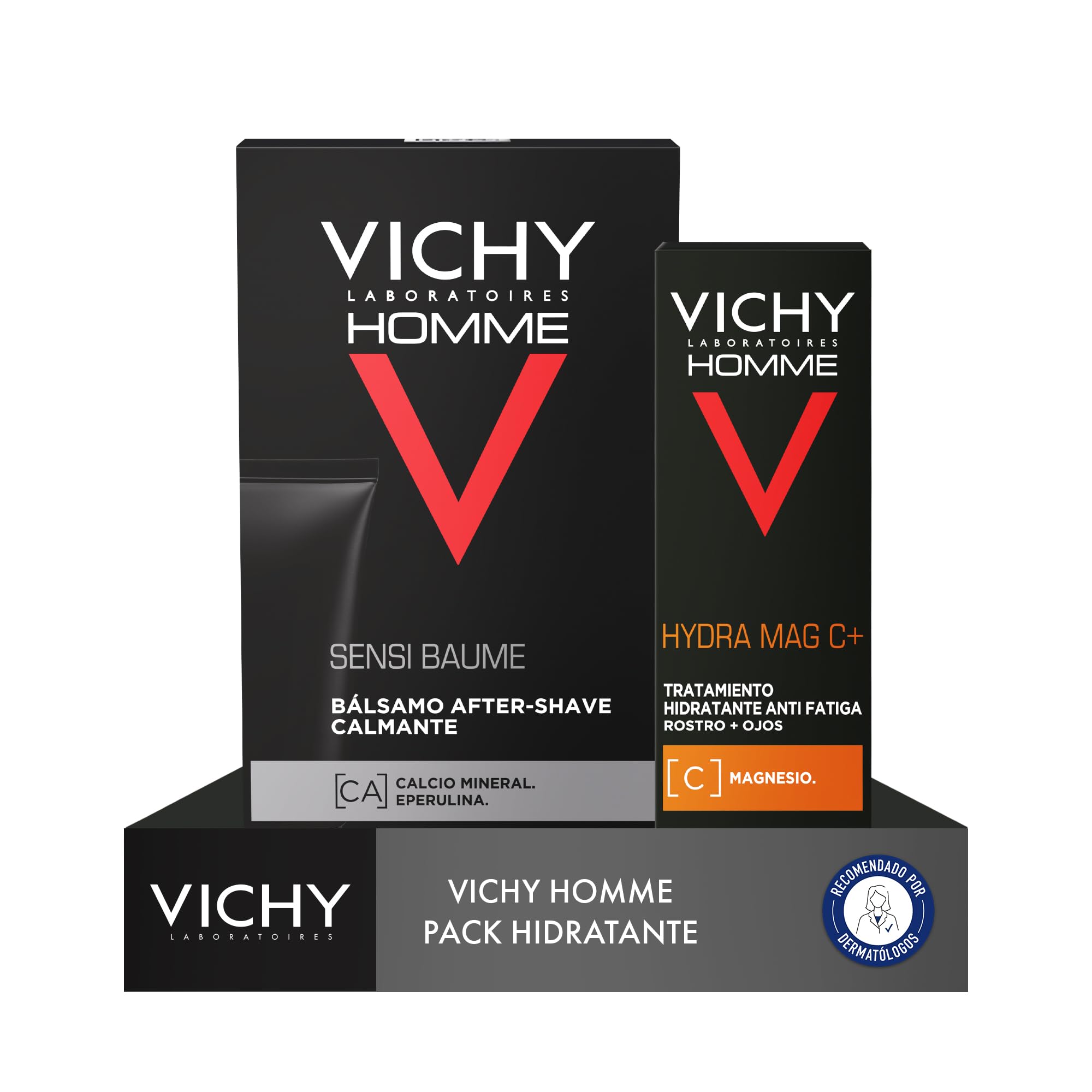 Vichy Homme Pack Hidratante: After Shave Calmante Sensi Baume (75ml) + Hydra Mag C Tratamiento Hidratante Fortificante (50ml)
