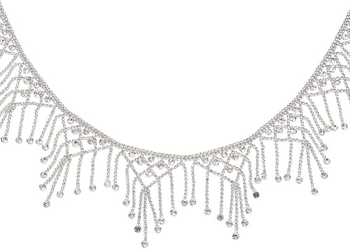 Cadenas de aleación de diamantes de imitación de 1 yarda, cadenas de borla con cierre de cristal de zafiro, cuentas de cadena de strass con tarjeta