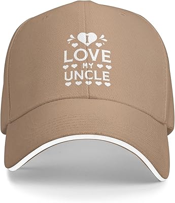 I Love My Uncle Hat Mens Womens Fashion Baseball Cap Trucker Hats Summer Caps Adjustable Sunhat Natural