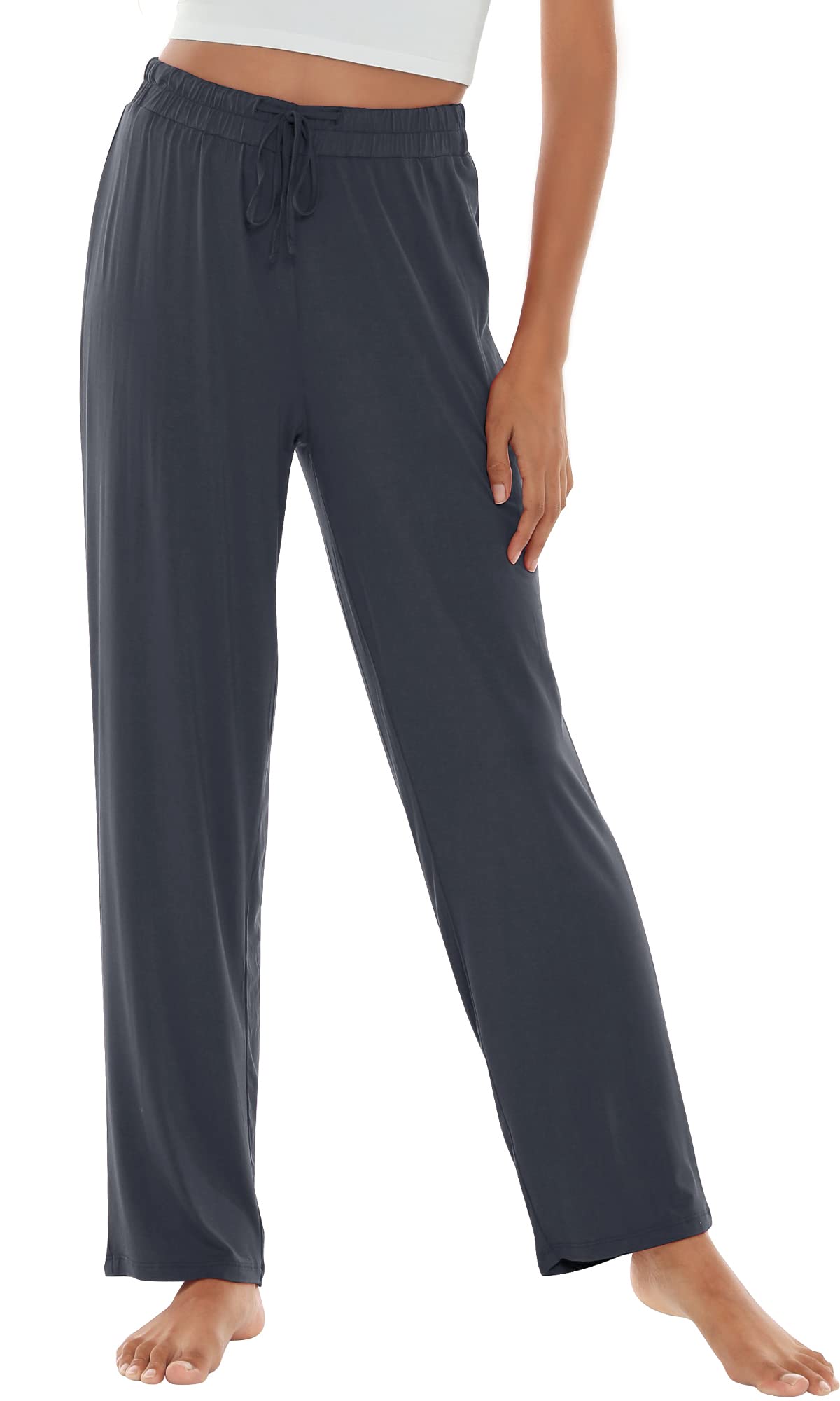 WiWi Pajama Pants for Women Viscose from Bamboo Super Soft Wide Leg Cooling Sweatpants Drawstring Bottoms Sleep Pj Pant S-XXL