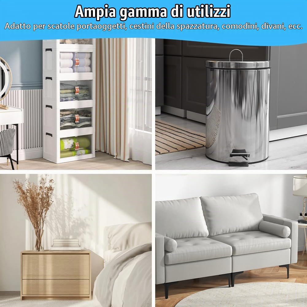 Flintronic Ruote per Mobili, Ruote per Mobili Pesanti, 8pz(Bianco) | Caricare 200kg, Girevoli a 360°, senza segni sul pavimento, per Spostare Mobili, Tavolo, Armadio