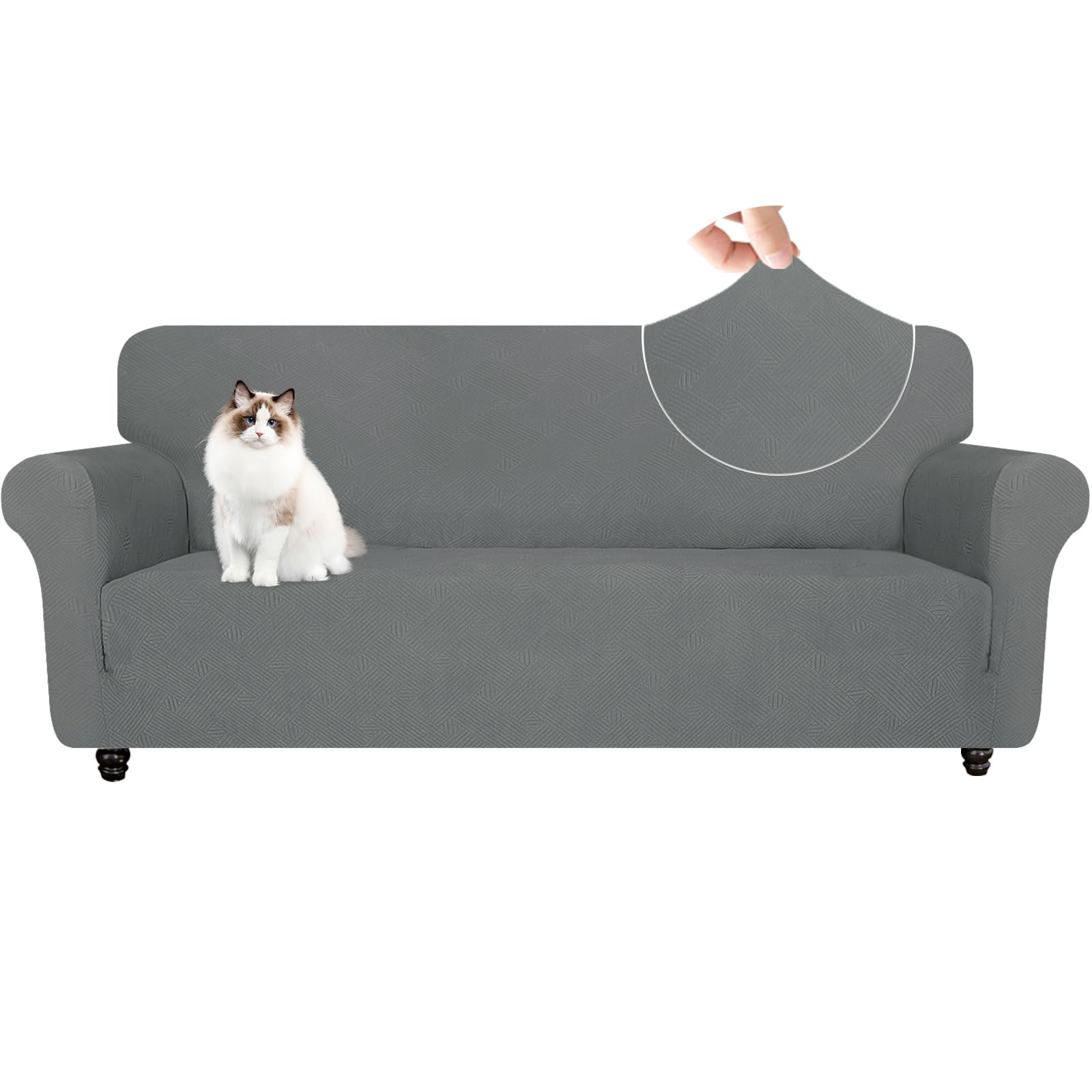 Copridivano 2 Posti YSTELLAA Antigraffio - Tessuto Elasticizzato Verde Chiaro - Foto 7