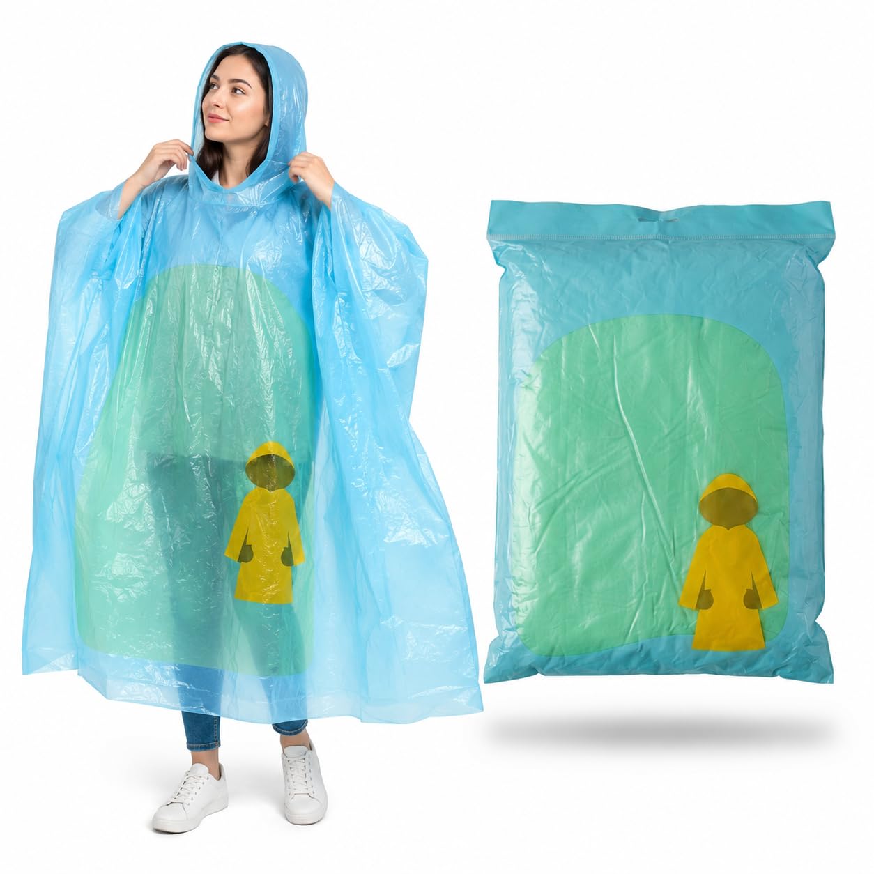 drumstone { 2026 Brings 5 Years WARRANTY ) Disposable Raincoat for Adults - Waterproof Emergency Rain Poncho with Hood, Portable & Lightweight, Perfect for Travel, Trekking & Festivals, Pack of 10-picture-33