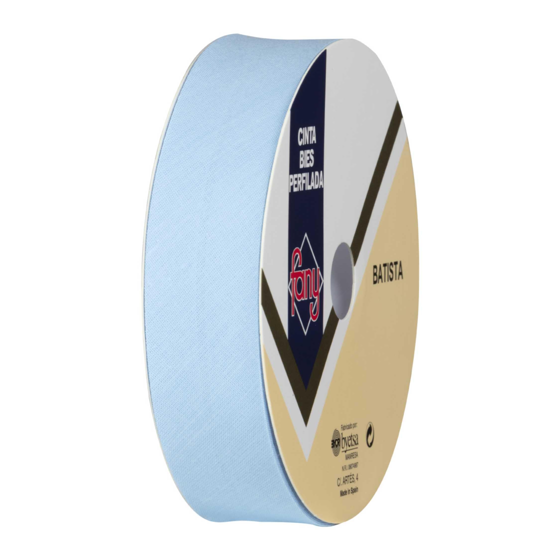 Discover Lifestyle & Fashion Fabrics Bias Binding Tape Polycotton Poly Cotton Sewing Piping Bunting Decorative Trim Edging Hemming Huge Colour Range | 18mm Wide (25 Metre Roll, Pale Blue)