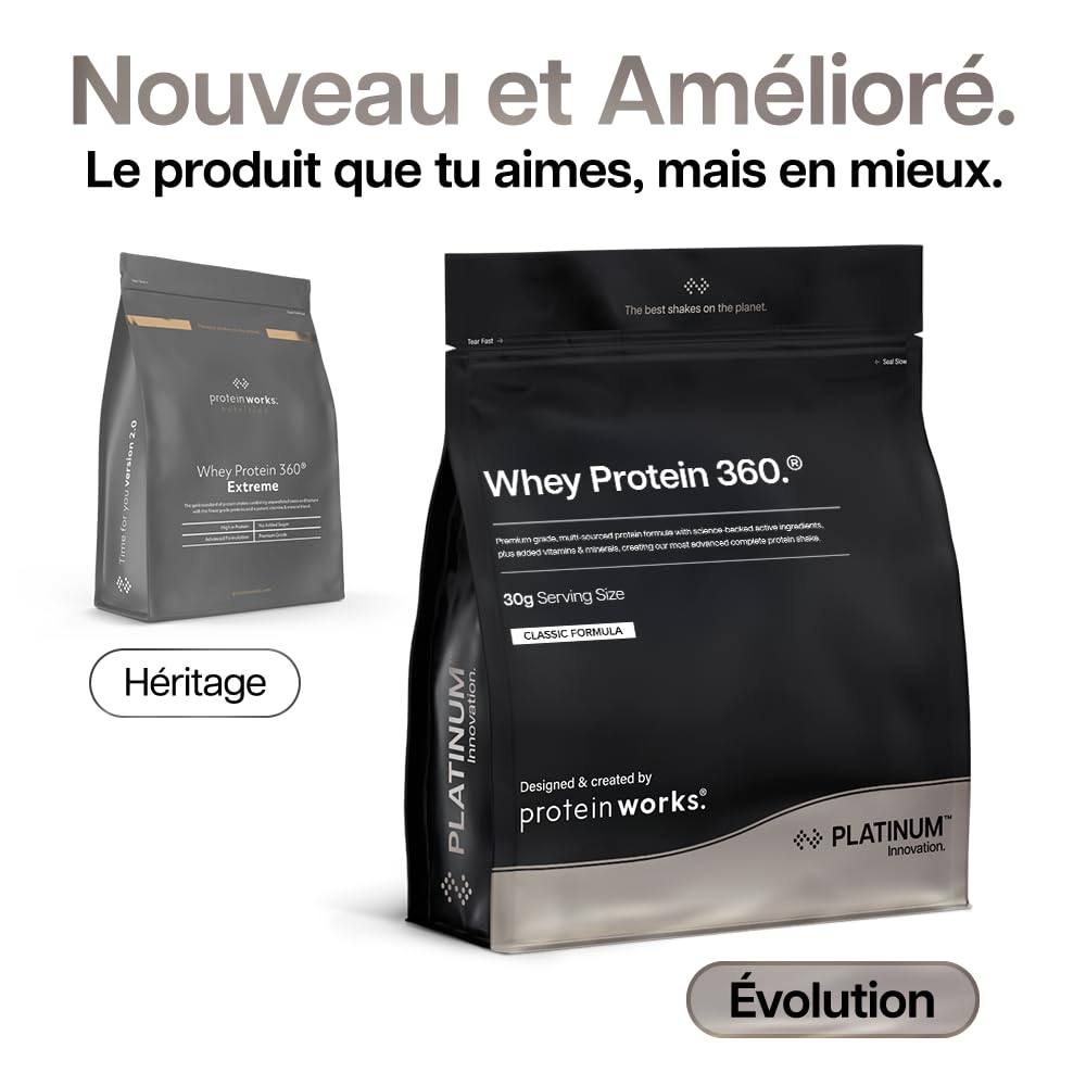 Protein Works | Whey Protein 360 - PLATINUM Innovation, Protéines Whey Isolate, Electrolytes Ajoutés, Enzymes Digestives, Omega 3, Sans Sucres Ajoutés, Chocolat Onctueux, 17 Portions, 600 g