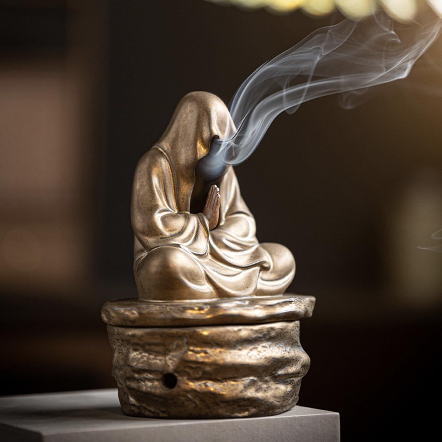 Bruciatore per Incenso Bruciatore di Incenso in Ceramica Creativa Statua Buddha for Aromaterapia Ornamenti for La Cerimonia del tè Famiglia Ufficio