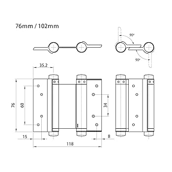 Amazon.co.jp: 和気産業(Waki Sangyo) 自由丁番 両開き バネ 2枚