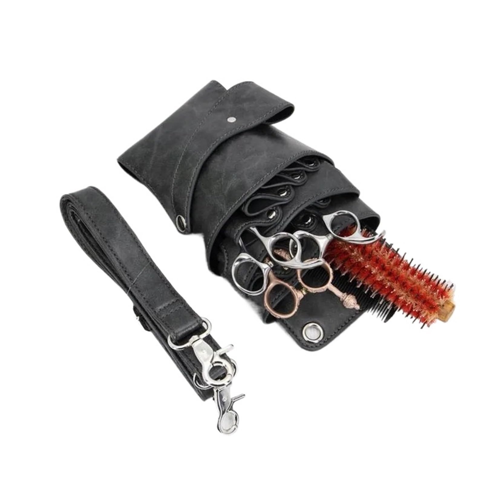 Friseurgürtel Professionelle 8-Tasche schwarz Salon Barber Haar Schere Tasche Schere Clips Friseur Holster Beutel Halter Fall Gürtel(Green)