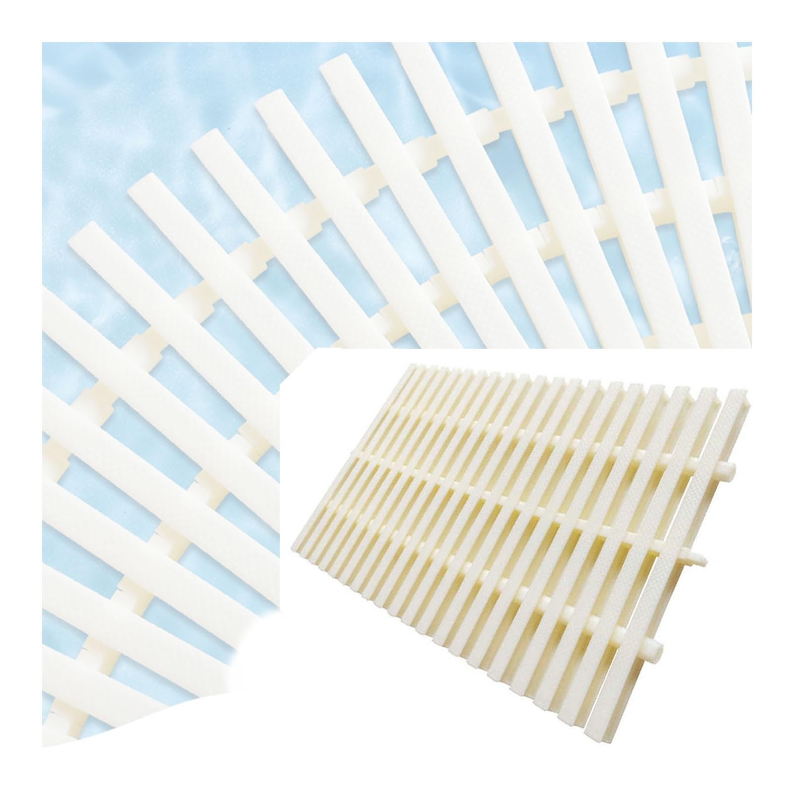 Sdcffc White Swimming Pool Drainage Overflow Grate - Non-Slip Grille Cover For Driveways, Patios & Pool Decks - 100Cm Long Drainage Ditch Cover