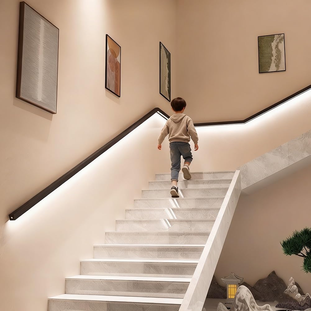 Luz LED con sensor de movimiento de 8 pies, luz nocturna montada en la pared para escaleras, dormitorios, pasillos y decoración, solución de iluminación segura y elegante para el hogar