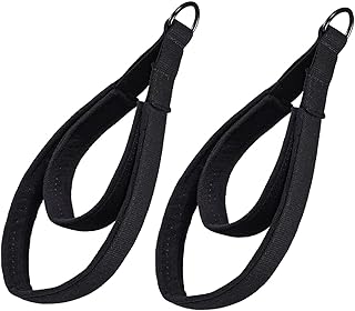 QOTSTEOS 2PCS Pilates Straps, Pilates Reformer Machine for Reformer Feet Fitness Equipment Straps Yoga Pilates Equipment D-Ring Exercise Strap for Home, Gym Work Out(black)