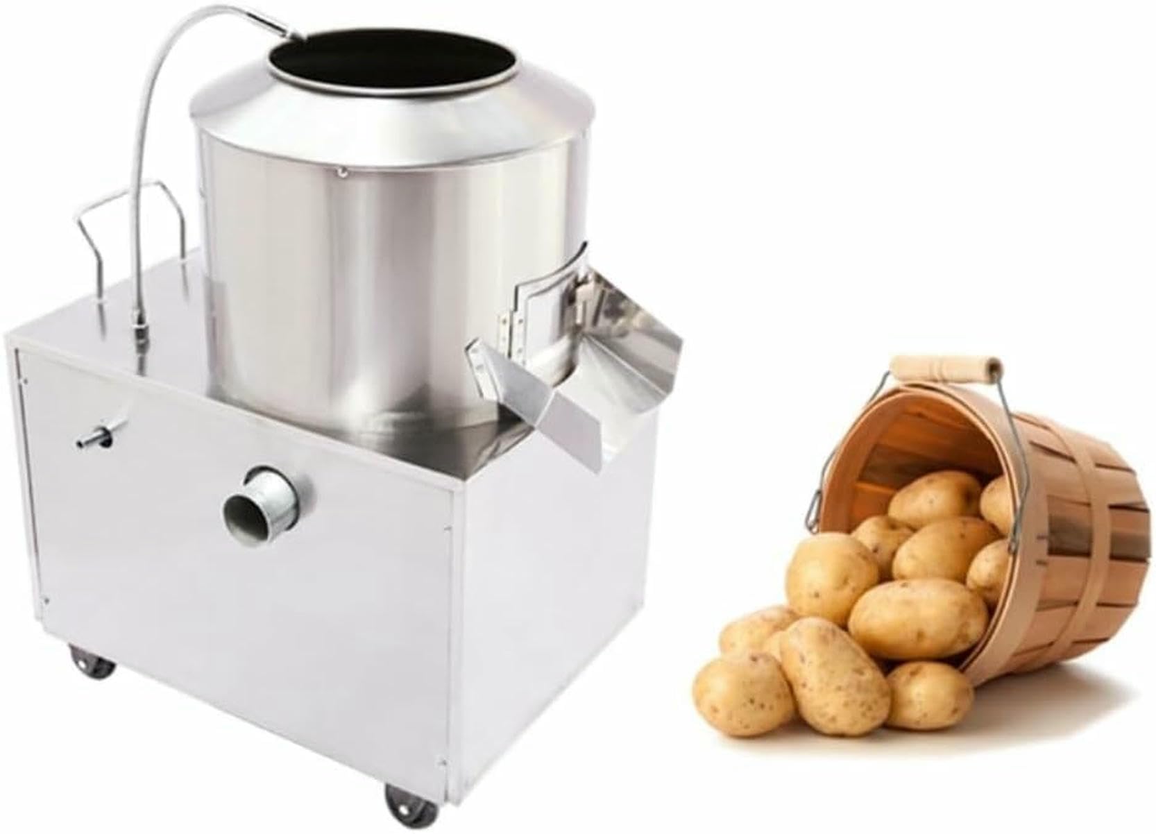 Peladora de Patatas automática Comercial, Lavadora de Patatas eléctrica de 1500 W