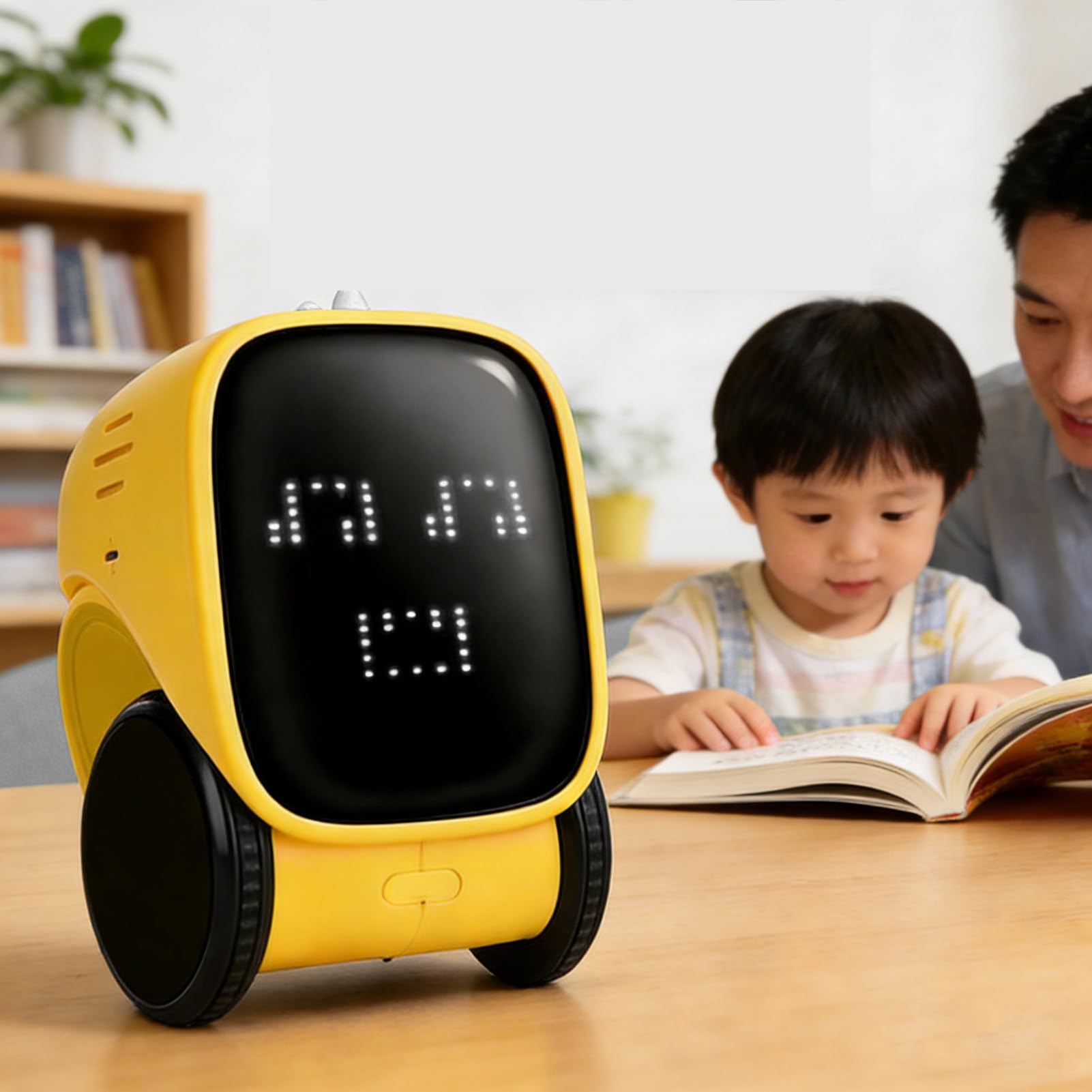 Fockety Juguete Robot Inteligente, Programación de Máquina de Historias con Detección Táctil de IA, Juguete de Aprendizaje Stem para Profesores y Socios Inteligentes Que Hablan (Yellow)
