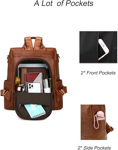 Miniatura 4 de Shaelyka Mochila pequeña y ligera de 3 maneras para mujer mochila antirrobo mochila de viaje resistente al agua Negro S Mochilas Daypack