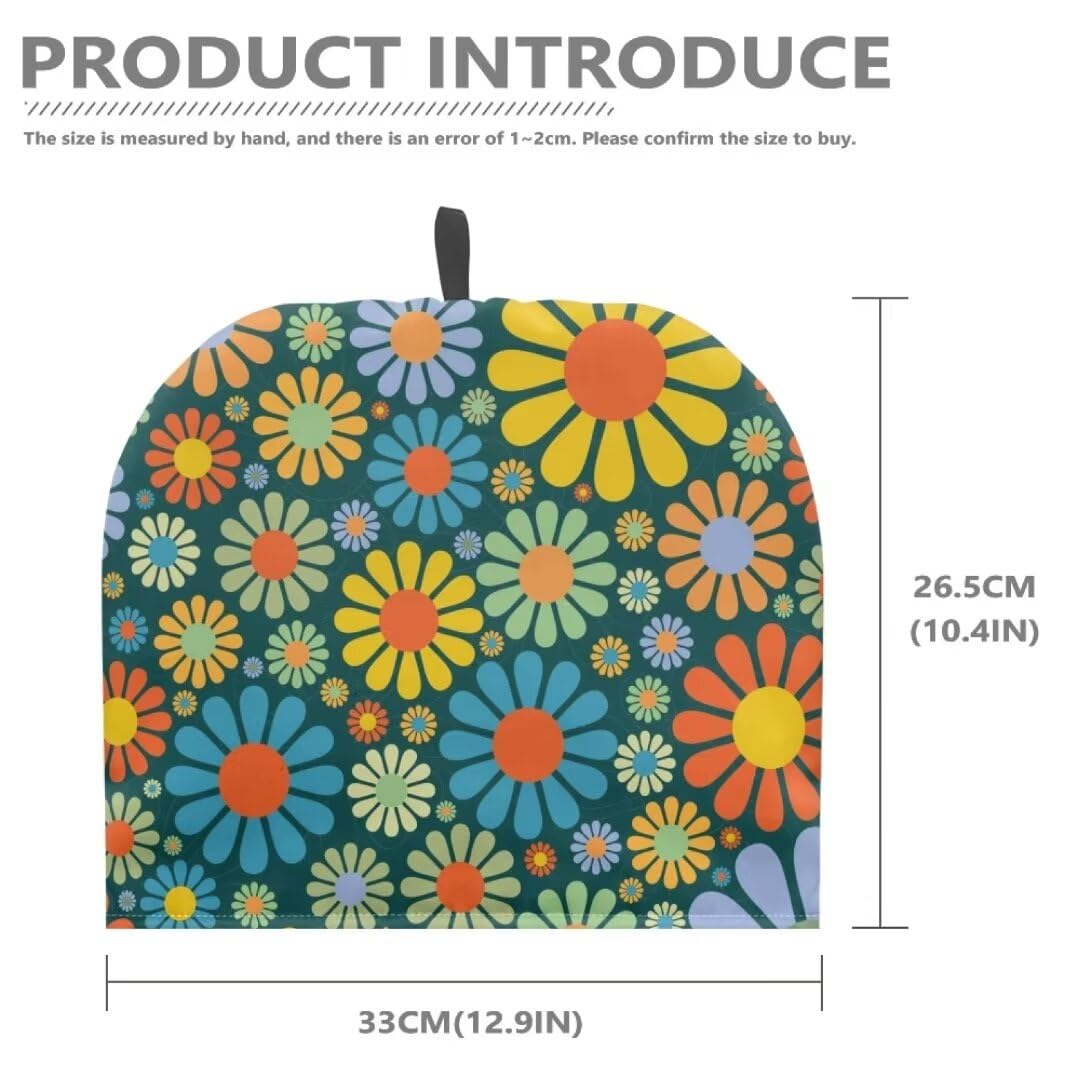 Jeiento White Daisy Large Tea Cozy for Teapot Decorative Tea Kettle Cosy Color Butterfly Portable Teapot Insulation Cover,Kitchen Table Top Decor