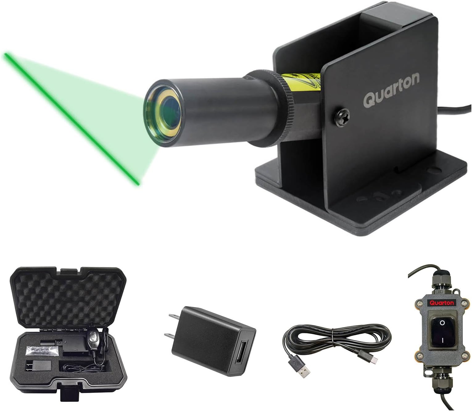 Laser Level ML-200 Green Line Generator for Outdoor & Indoor Large-Scale Cutting, Measuring, Alignment and Construction, Waterproof, Type-C Charging Port, Magnetic Base, Class 1 product