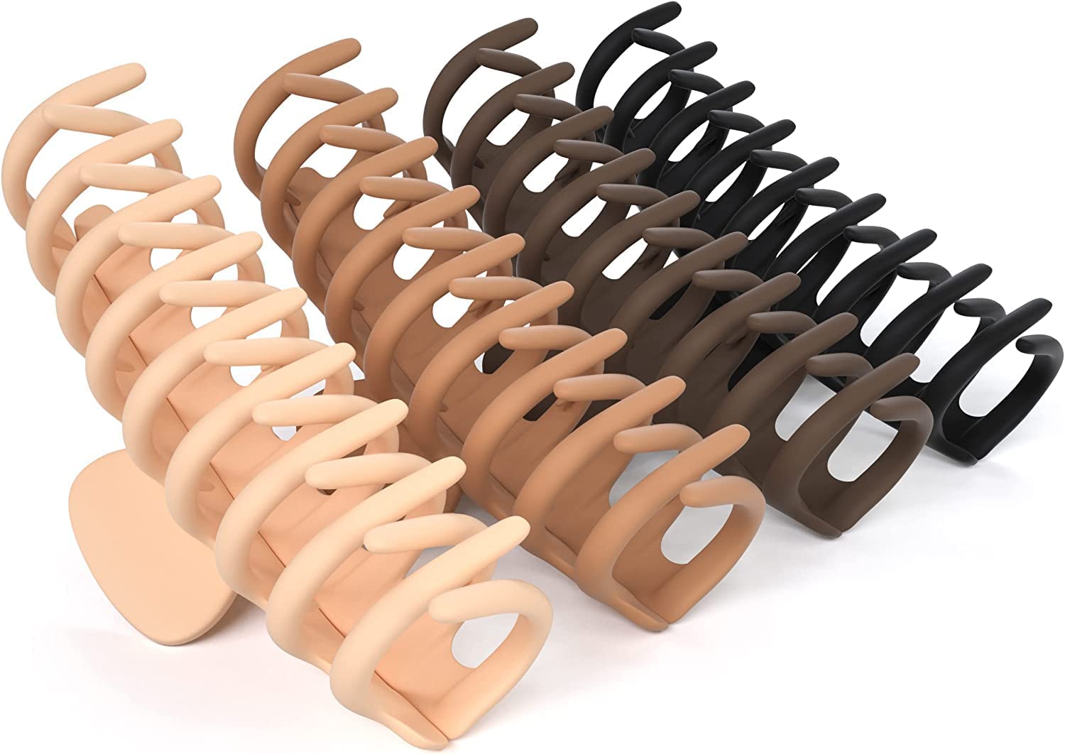 ALIBA COLLECTION Large Claw Clips for Thick Hair, 4.3" Matte Big Hair Clamps, Non-Slip Hair Accessories for Women & Girls, Strong Grip, Barrette Jumbo Hair Clips, Multicolor(Pack of 4)-image-9