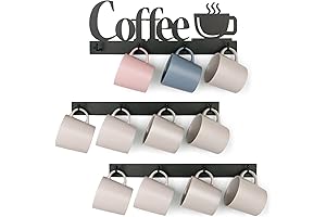 HULISEN Kitchen Decorations Wall Mounted Coffee Mug Rack with Hooks