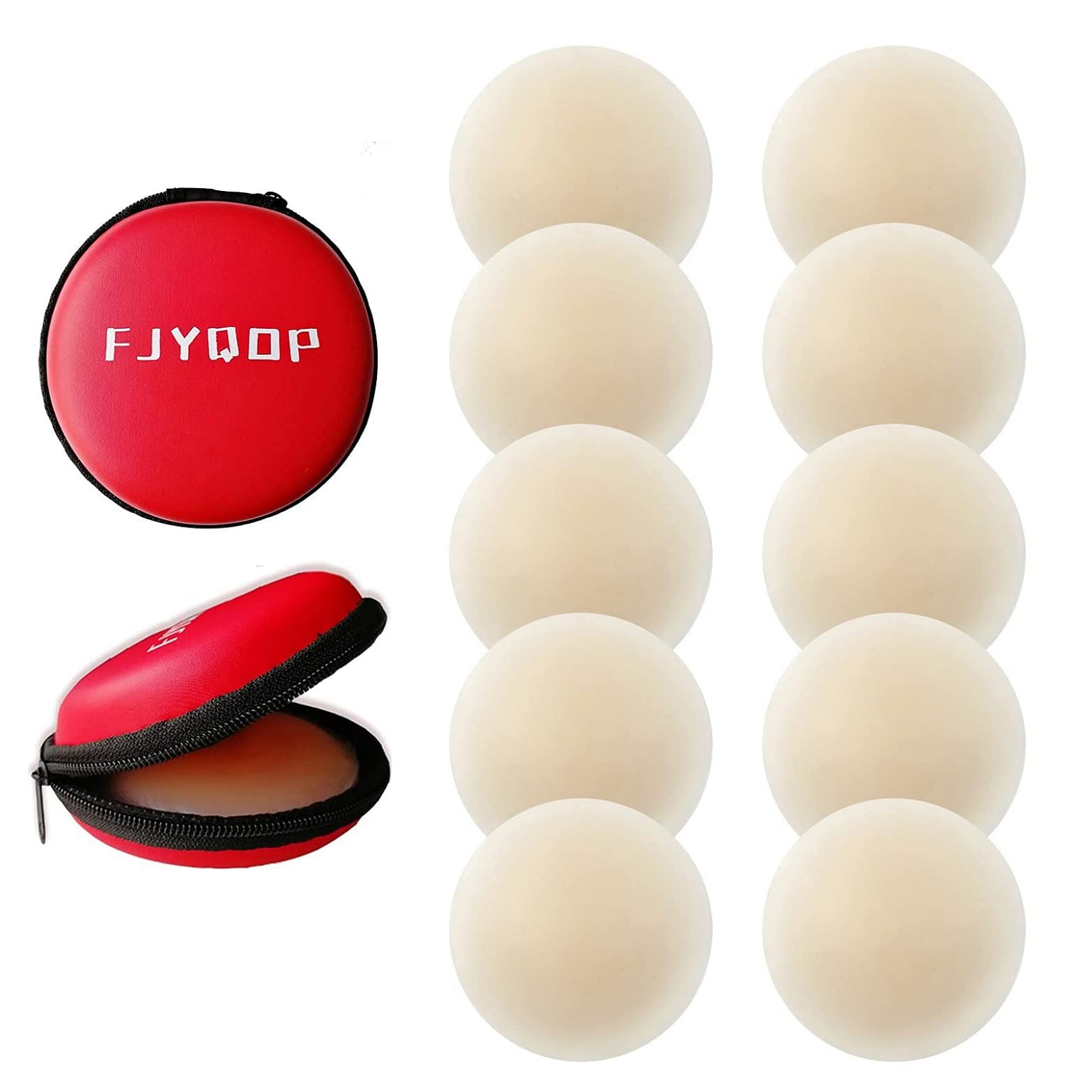 FJYQOP Silicone Nipple Covers - 5 Pairs, Women's Reusable Adhesive Silicone Pasties Nippleless Covers Round