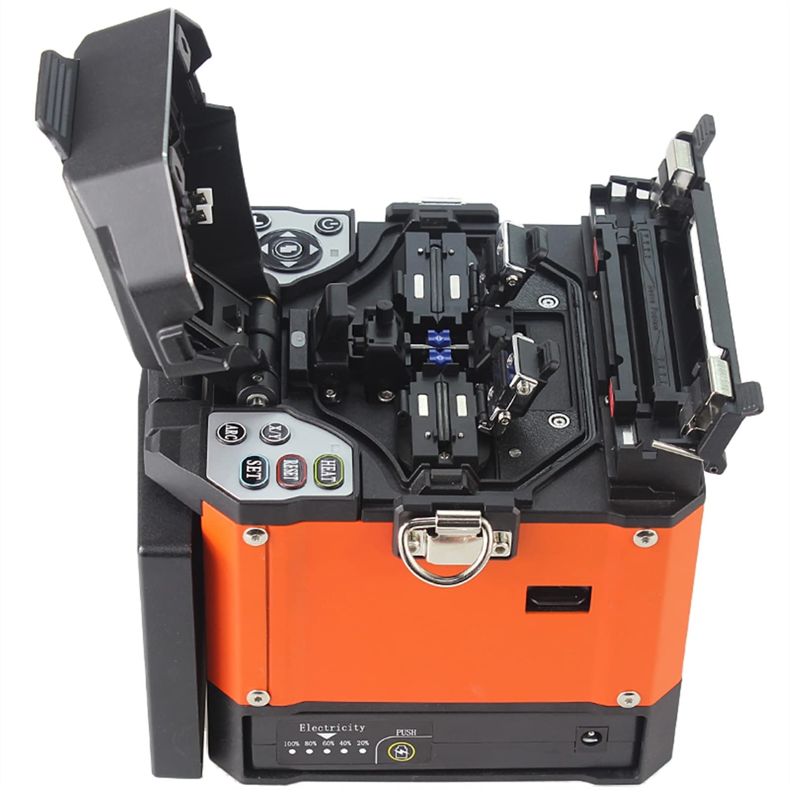 Spawarka światłowodowa, Niska promocja A-80s. Pomarańczowa automatyczna maszyna Fusion Fusion Fusion Fusion Splicer Fiber Optic Splicing Machine Szybsze spawanie
