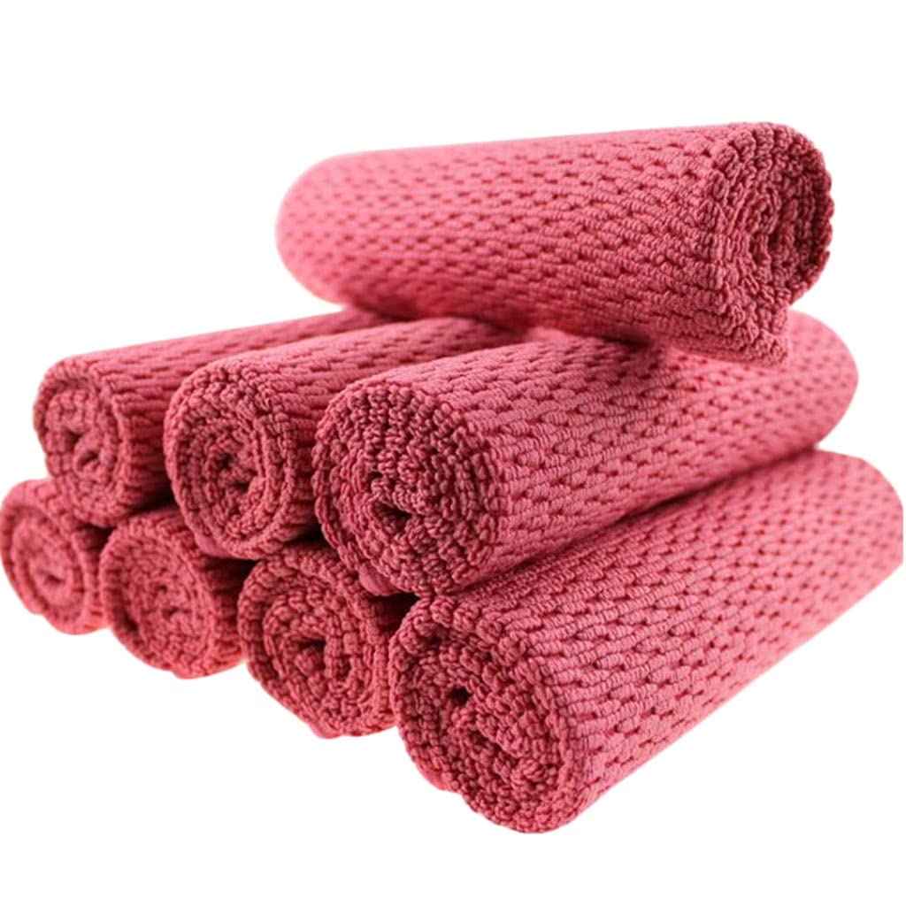 Paño de Limpieza de Microfibra Sin Pelusa Altamente Absorbente Toalla de Limpieza Multiusos para el Polvo y la Suciedad Paño de Cocina (A 8 Piezas)