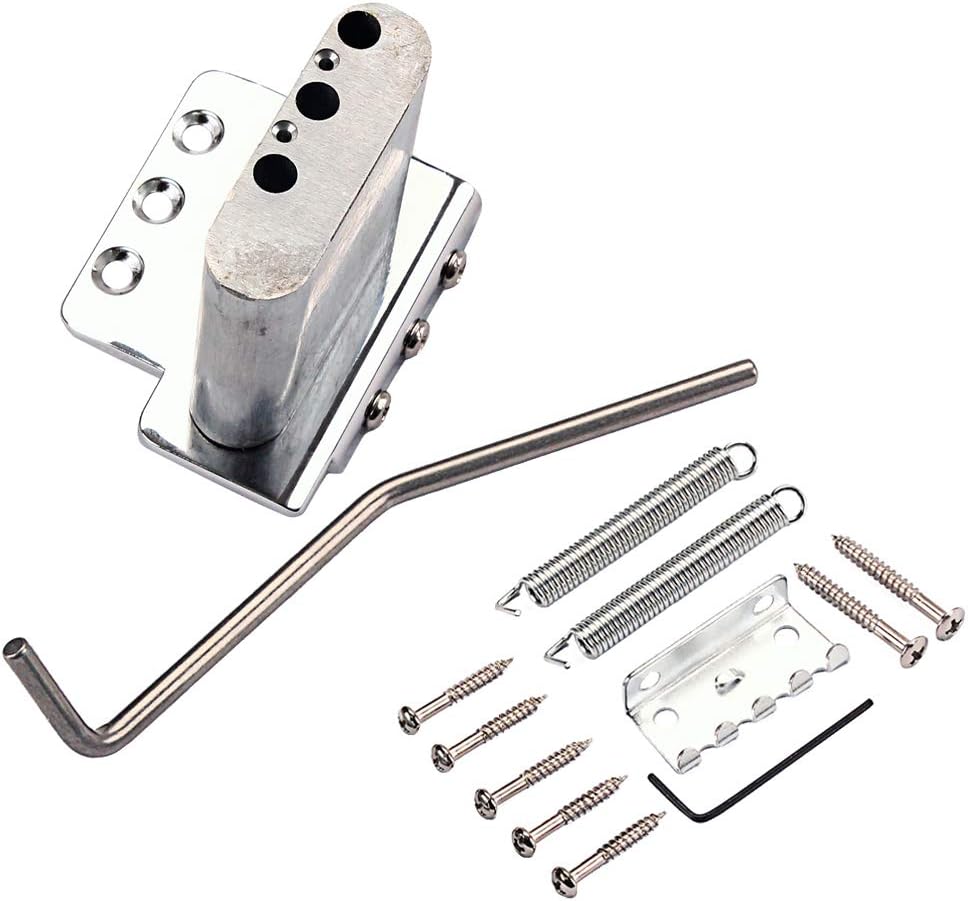 Alnicov 3 String Electric Guitar Tremolo Bridge，For Guitar Repair Tool parts Replacement，Chrome