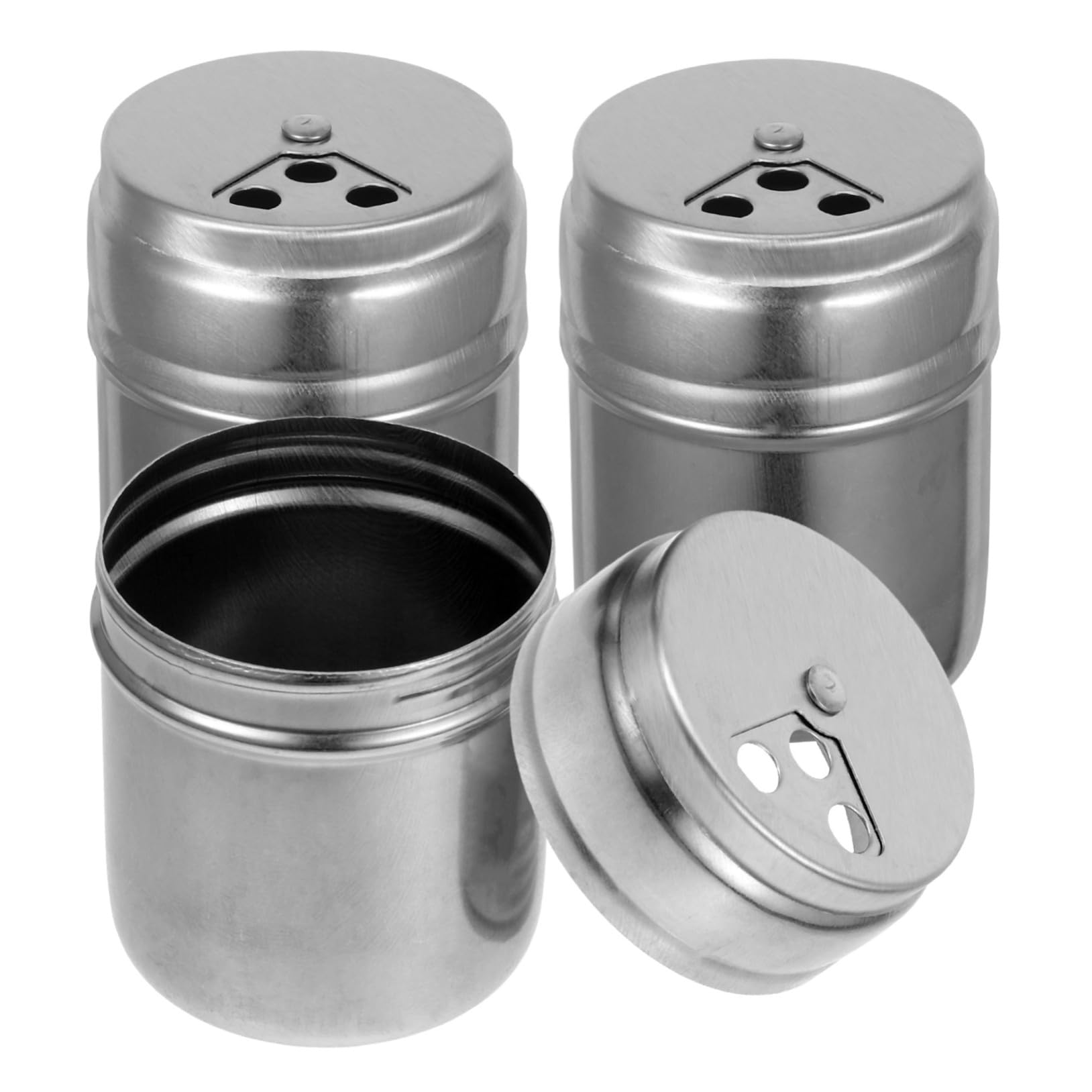 FUNOMOCYA Travel Spice 3-piece Condiment Canisters Stainless Steel Construction for Easy Seasoning Dispenser
