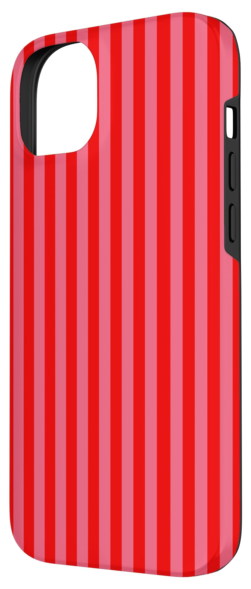 Retro Pink and Red Stripes Geometric Vertical Lines Pattern Case for iPhone 14 Plus - Image 2