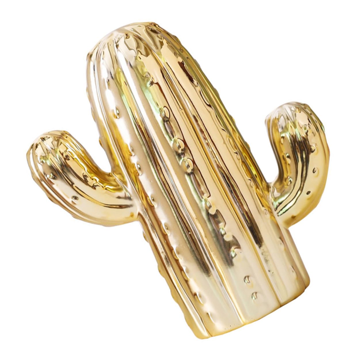 Supvox Nordischer Spardose Kaktus aus Goldener Keramik Einfache Münzaufbewahrung für Wohnzimmer und Schlafzimmer Kreative Dekoration und Praktisches Geschenk