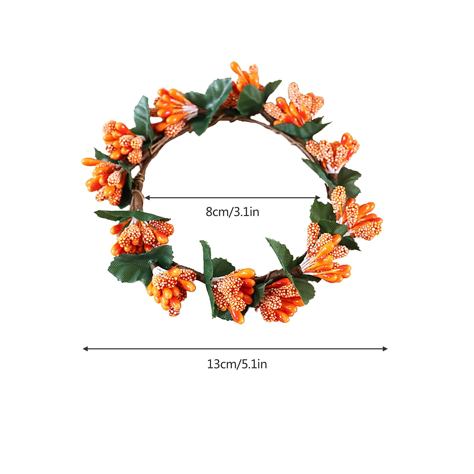 KHBNHJ 6 Pcs Christmas Candle Rings 3.1inch Mini Candle Holder Ring with Berries Christmas Napkin Rings Small Wreaths for Pillar Candle Holiday Table Decor