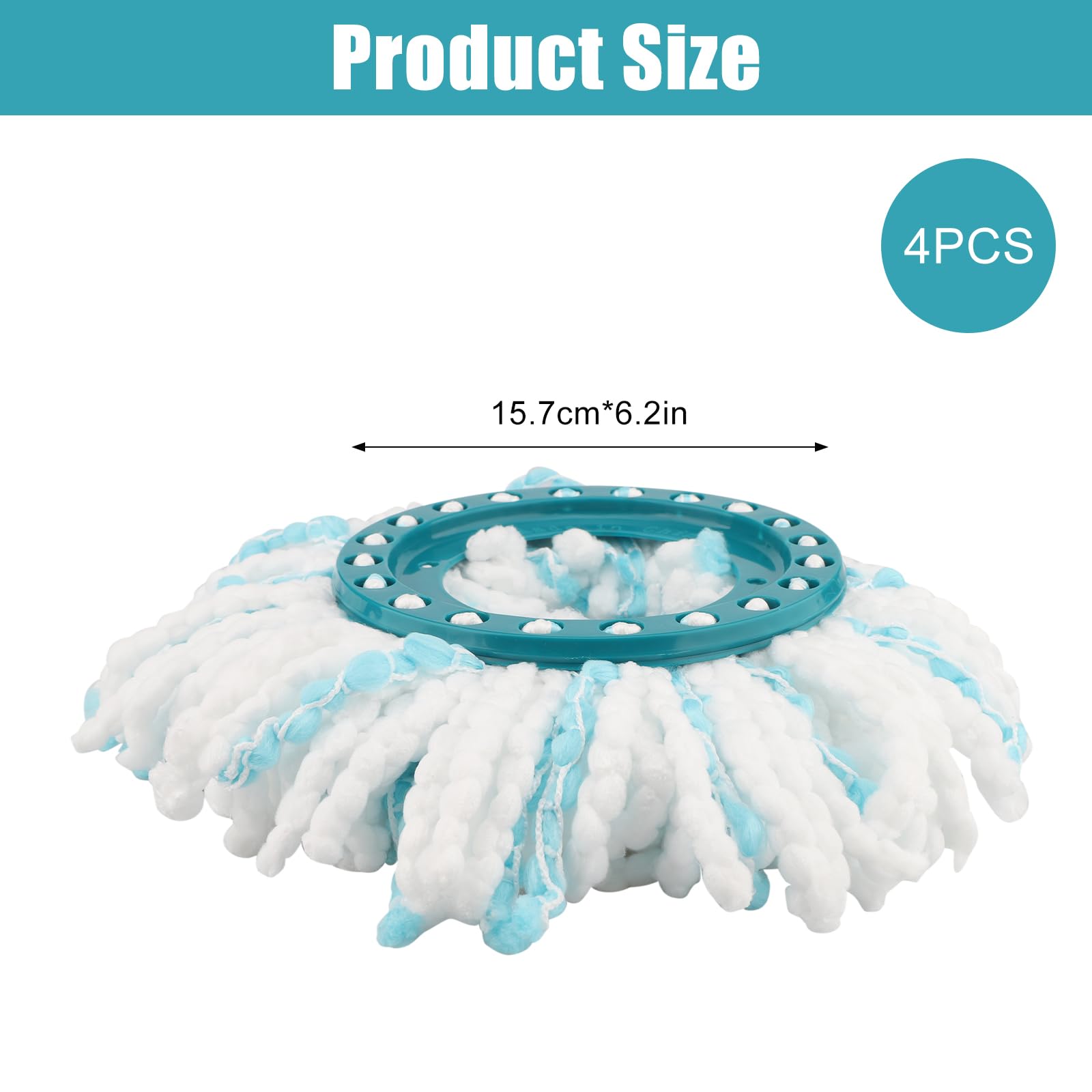 4 Pezzi per Leifheit Twist Disc Mop Ergo Ricambio Mocio Kit, Sistema a 2 Fibre Rotomop Clean Twist Disc Mop Active Ricariche, Testina Sostitutiva in Microfibra Adatto a Tutti i Pavimenti