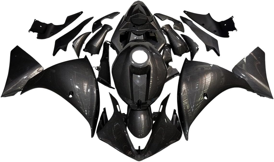 Injection Carbon Fiber Effect Fairing Kit Fit for 2009 2010 2011 Yamaha YZF R1 YZF1000 09 10 11 YZF-R1 ABS Plastic Bodywork Body Frame Cowling
