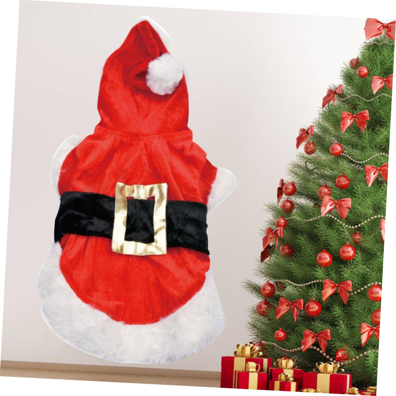 HMJGDHX 2 Pezzi Vestito Natalizio per Cani Vestiti Invernali per Animali Domestici Comodo Maglione con Cappuccio per Cani