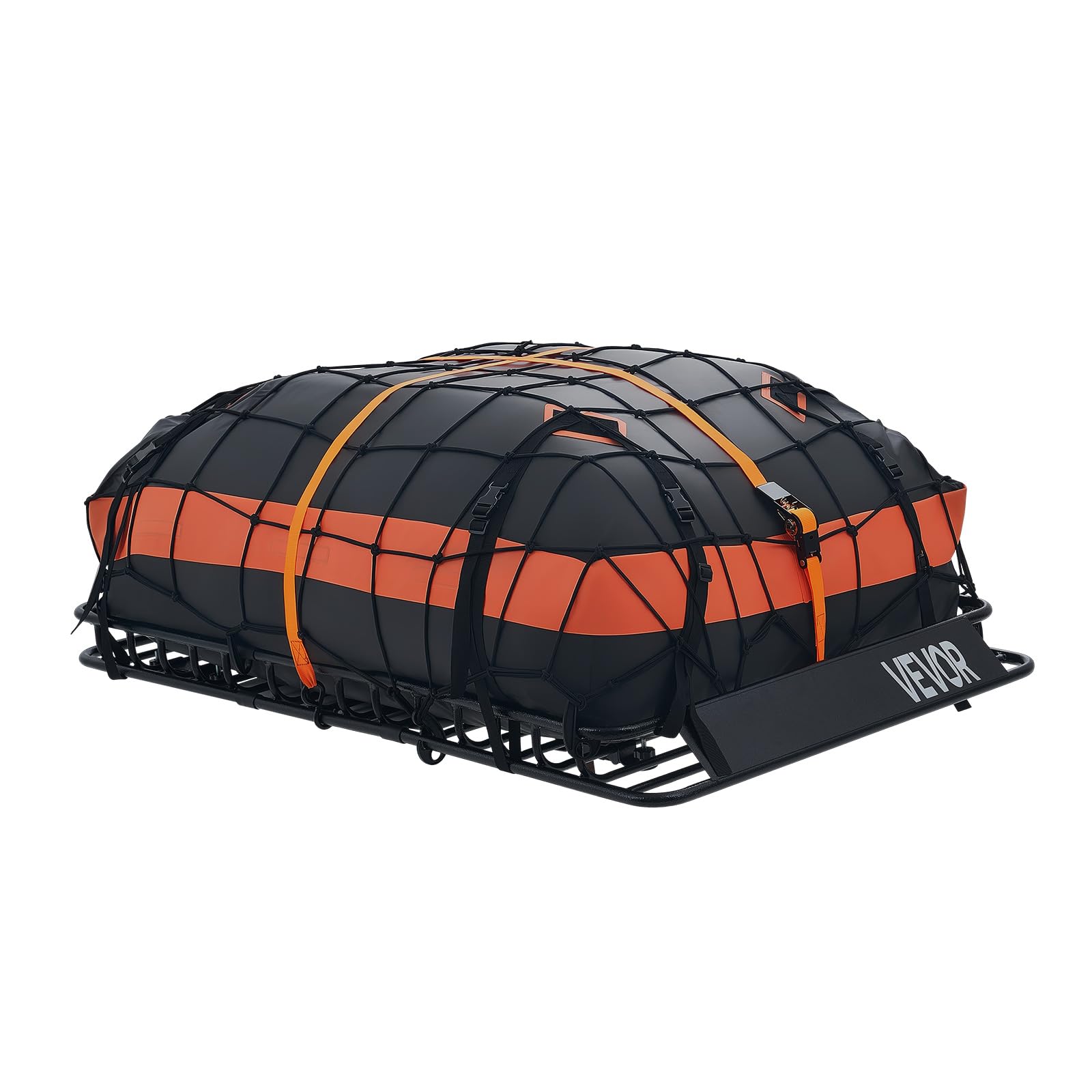 VEVOR Dachkorb Auto 1371 x 864 x 102 mm Dachträgerkorb (Q195-Legierungsstahl) mit Wasserdichter Tasche (Oxford) und Ratschengurten 90,72 kg Tragkraft Dachgepäckträger für SUV LKW Pkw Autodachkorb