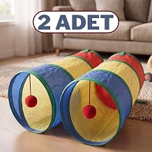 2 Adet Kedi Oyun T neli Katlanabilir Ponpon Oyuncakl  Kedi T neli Seti 25x50 cm
