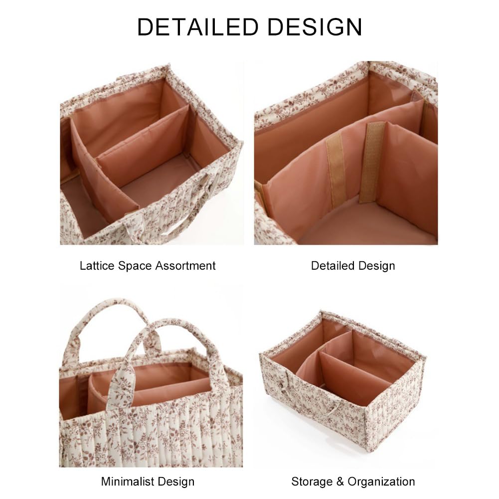 Baby Floral Storage Organizer z uchwytem do przechowywania pieluch o dużej pojemności dla niemowląt i żabek