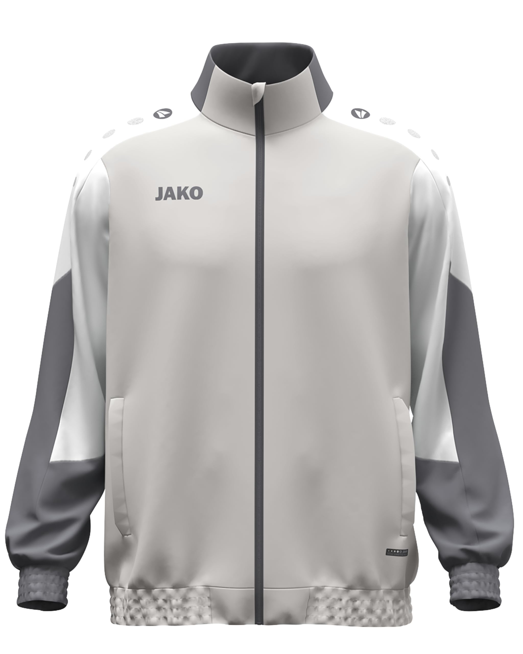 JAKO Unisex Webjacke Dynamic, hellgrau/weiß/grau, XS