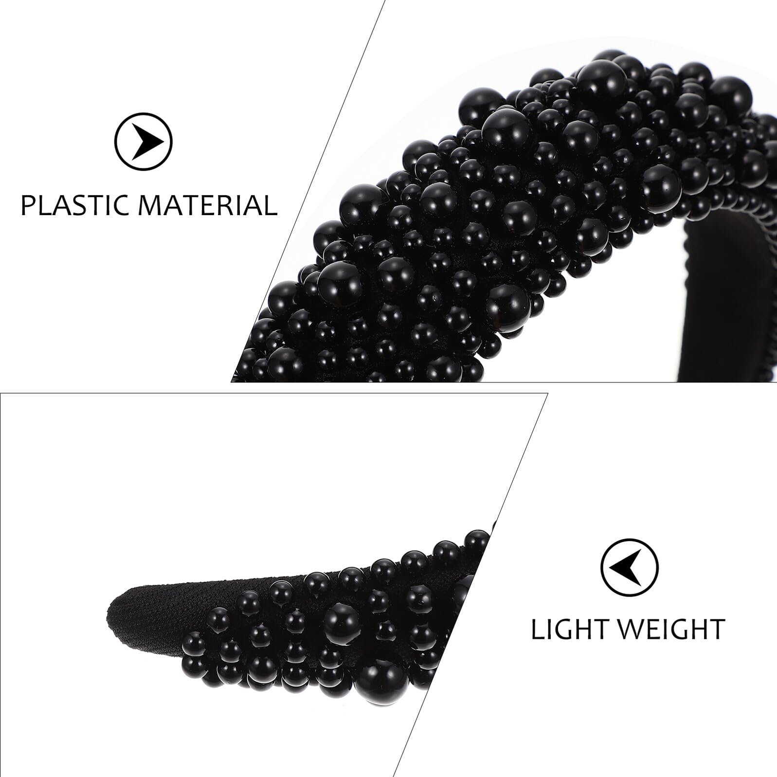 Cerchietto per Chioma con Decorazioni a Sfera 2 Pezzi in Spugna e Plastico | Leggero e Confortevole, Uso per Party e Makeup, Stile Delicato Elegante Chic