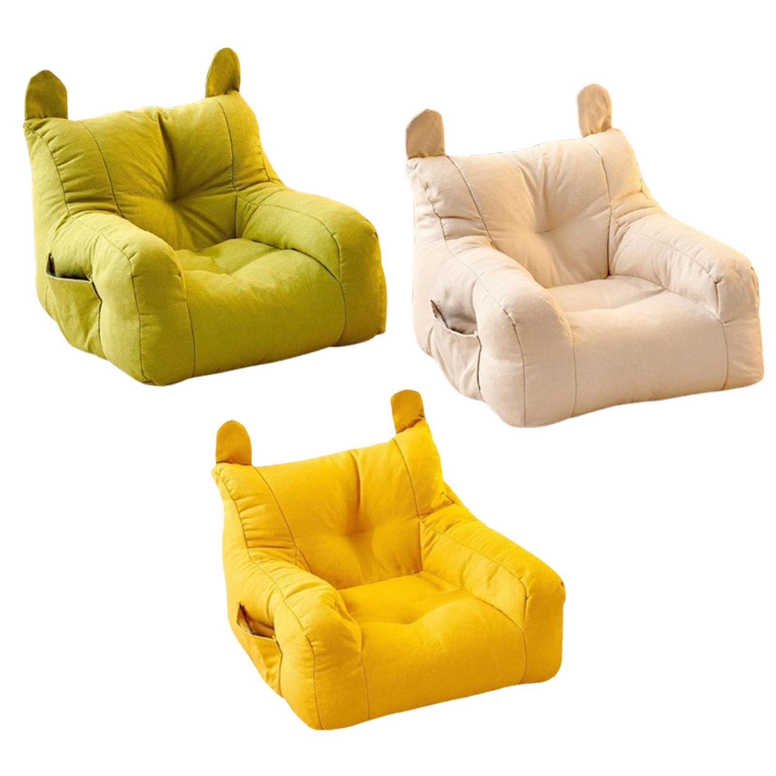 Kids Bean Bag Chair Soft Cartoon Cute Floor Chair for Bedroom Dorm Apartment Yellow|Kids Bean Bag Chair Soft Latex Children Sofa Seat Reading Recliner Chair for Bedroom Playroom-image-10
