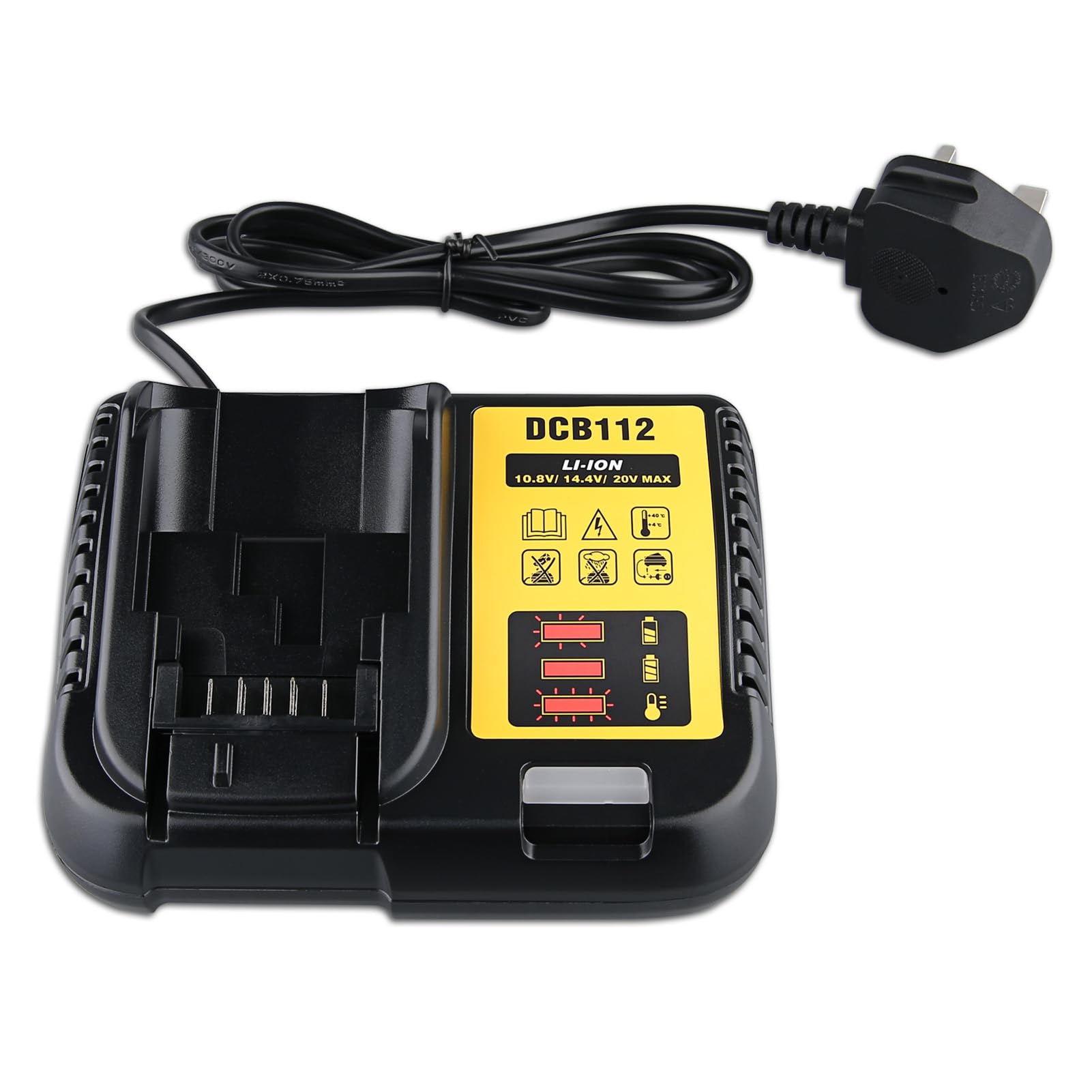 ZEERISA 2A Fast Charger Replacement for Dewalt 12V-20V MAX Li-Ion Batteries Compatible with DCB112 DCB101 DCB105 DCB107 DCB115 DCB120 DCB126 DCB200 DCB204 DCB206 LED Indicator