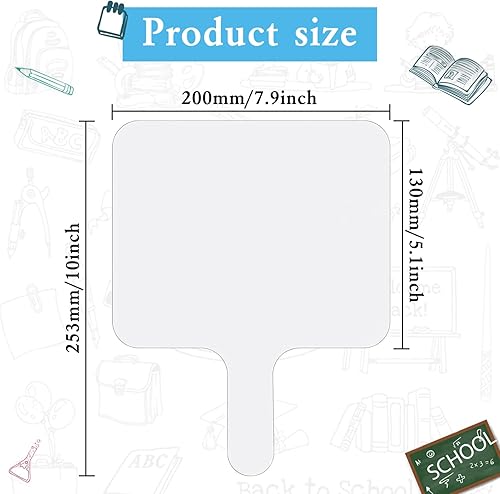 Miniatura 2 de 50 paletas de borrado en seco, paleta de respuesta de borrado en seco, pizarras blancas de mano de doble cara, paletas de doble cara para