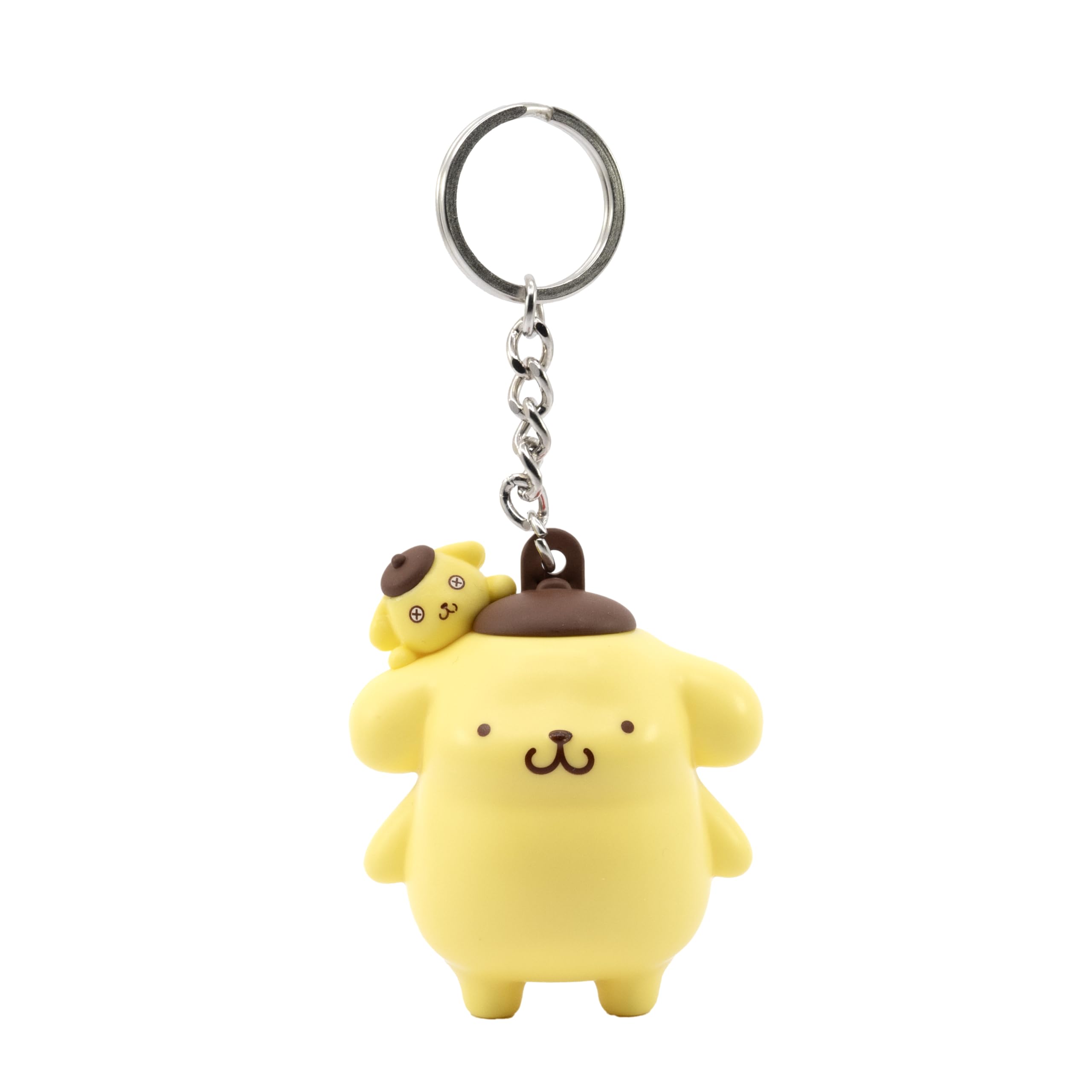 YuMe Hello Kitty & Friends Keychain - Pompompurin | Pocket Hero Window Series Accessories for Kids Age 4+ | Metal Keyring & Rubber Doll Figure | Collectable Sanrio Gift | Get all 6 Cute Characters