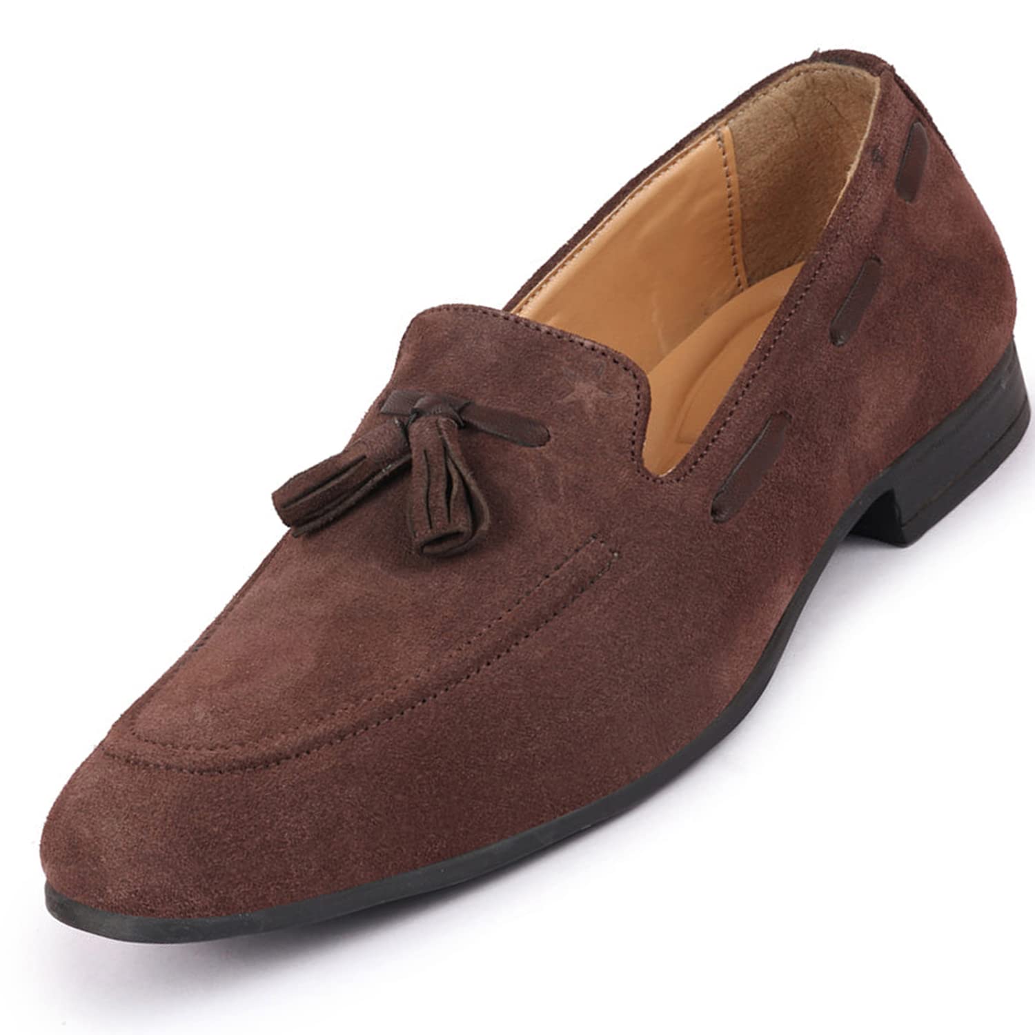 Mens Suede Leather Tassel Loafers| Slip-On Party & Formal Dress Casual Shoes for Weddings & Parties | Comfort Moccasins-image-8