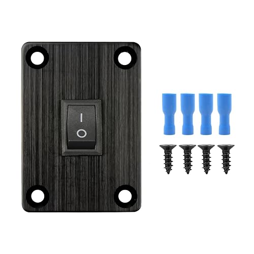 GUETNEU Interruptor basculante azul KCD1 para barco, interruptor de panel SPST de 2 posiciones de 2 pines 6A 250VCA 10A 125VAC, con 4 terminales